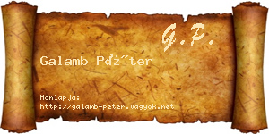 Galamb Péter névjegykártya