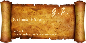 Galamb Péter névjegykártya